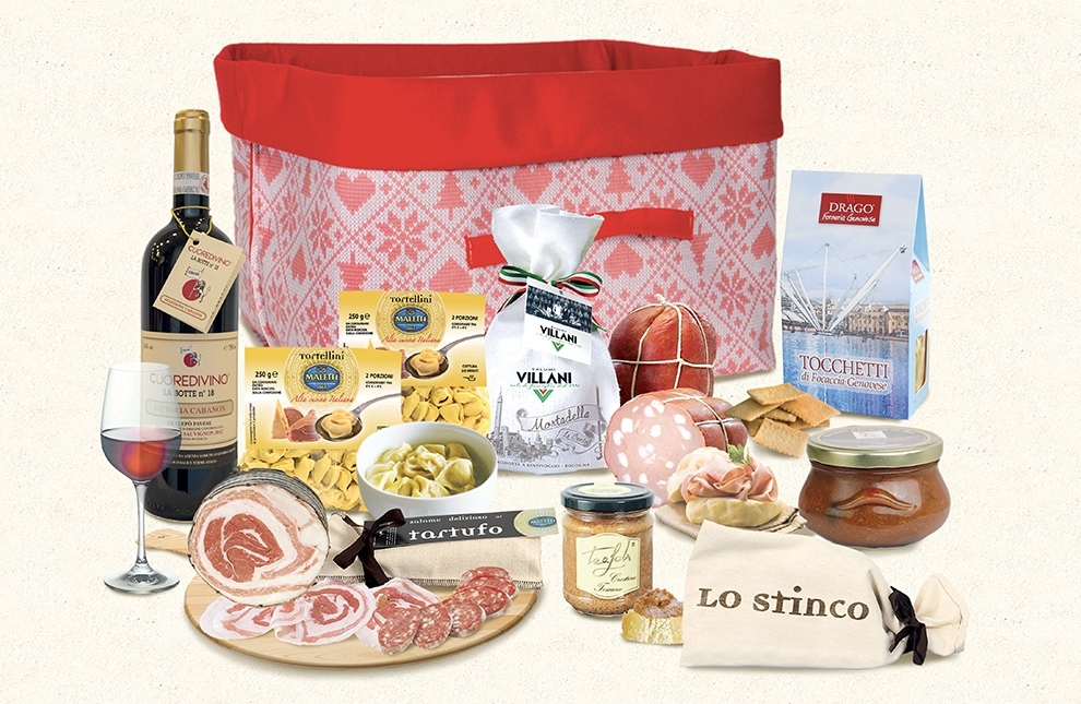 The right products in a food basket gift