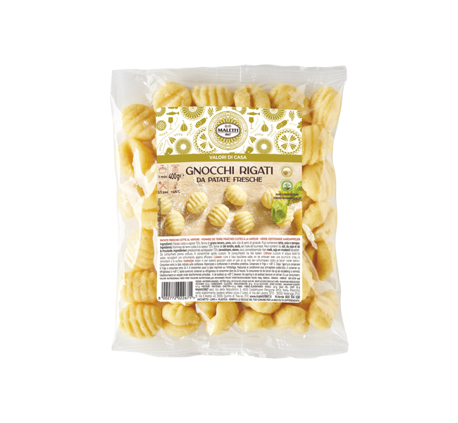 Potato gnocchi with stripes