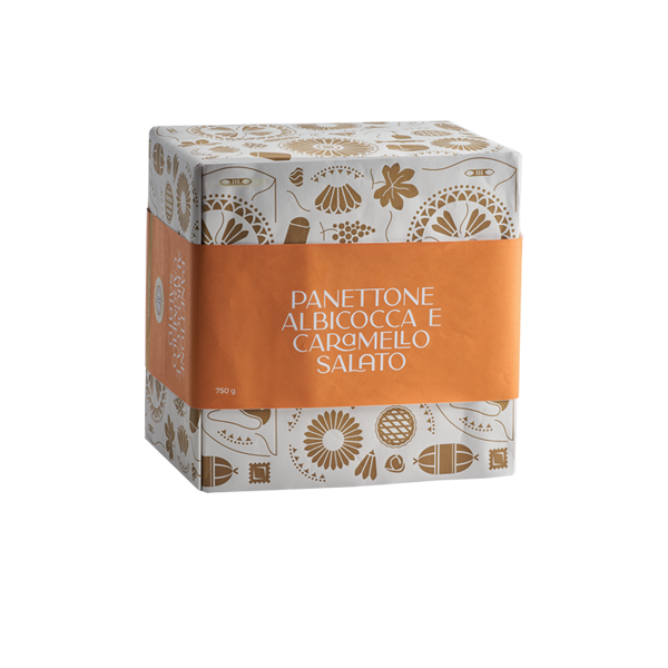 Gourmet apricot and salted caramel panettone