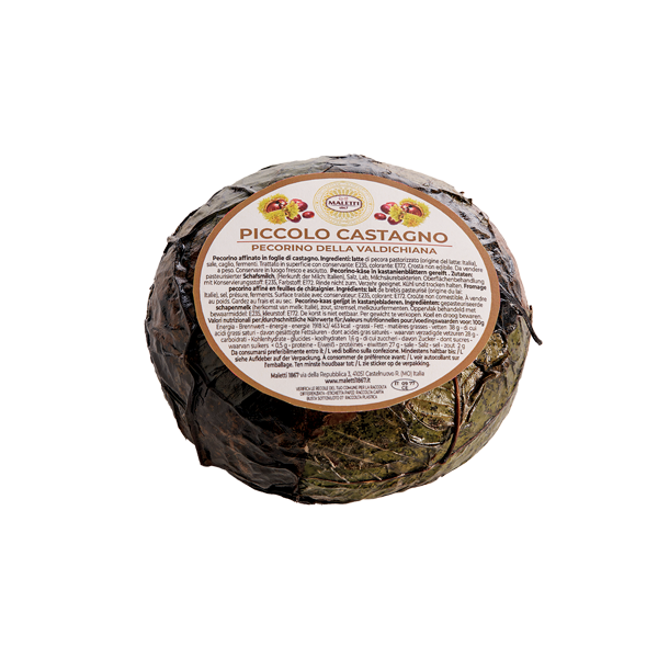 Pecorino della Valdichiana in chestnut leaves